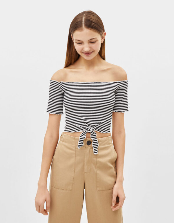 Off-Shoulder Striped Top